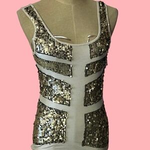 Rock and Republic early 2000s y2k sequin tank top grunge goth size XS